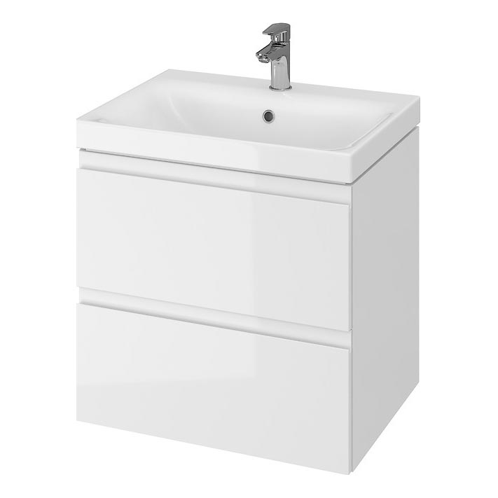 Cersanit S929-010 - Závesná kúpeľňová skrinka pod umývadlo MEDDIE 57x59,5 cm lesklá biela