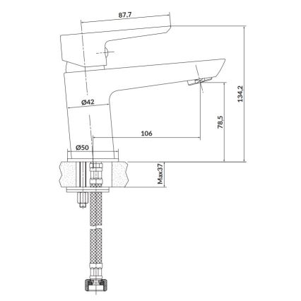Cersanit S951-047 - Umývadlová batéria MILLE 13,4 cm biela + výpust