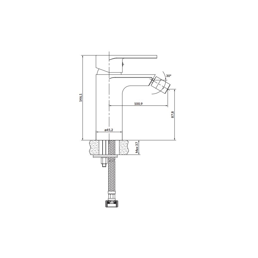Cersanit S951-316 - Bidetová batéria CREA čierna