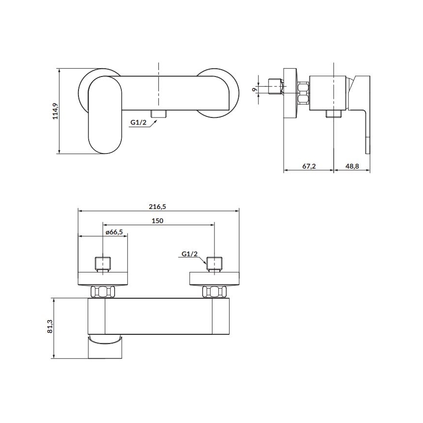 Cersanit S951-324 - Sprchová batéria CREA nikel