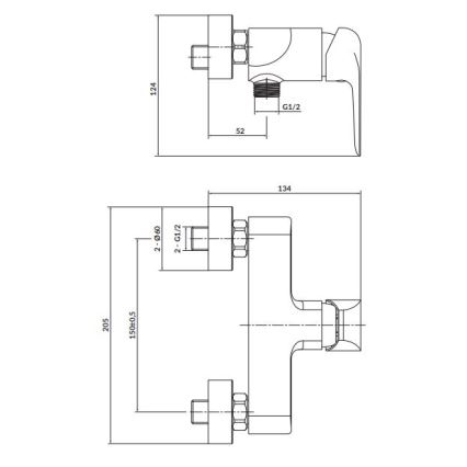 Cersanit S951-352 - Sprchová batéria CITY lesklý chróm