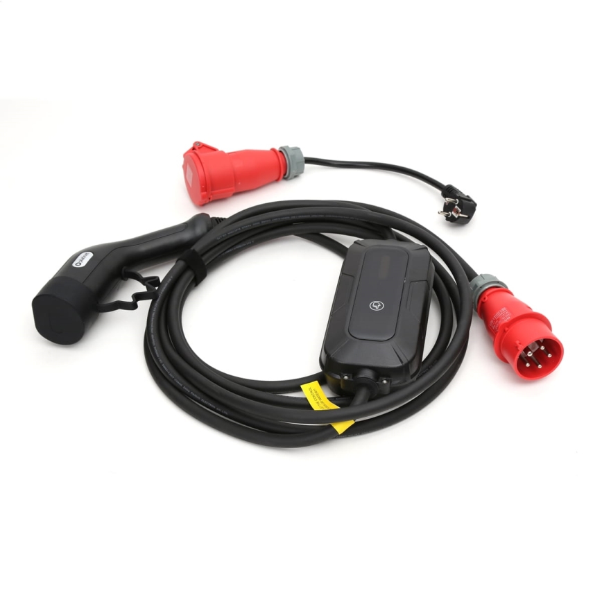 Cestovná nabíjacia stanica pre elektromobily EV/PHEV AC Type 2 32A/400V 22kW IP55 5m + adaptér 230V 3,7kW + puzdro