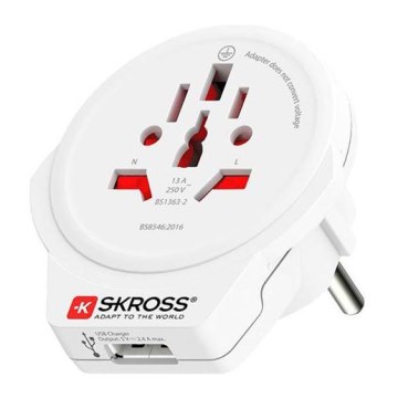 Cestovný adaptér Europe USB pre cudzincov v ČR, USB-A 12W typ E/F