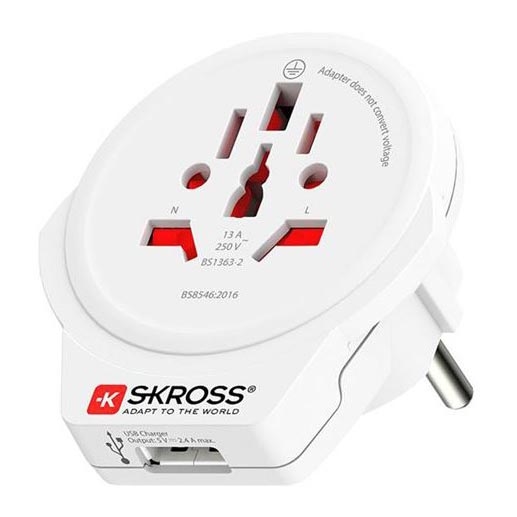 Cestovný adaptér Europe USB pre cudzincov v ČR, USB-A 12W typ E/F