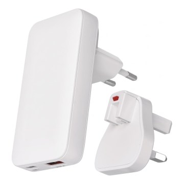 Cestovný adaptér s vymeniteľnými nástavcami USB GaN 100-250V