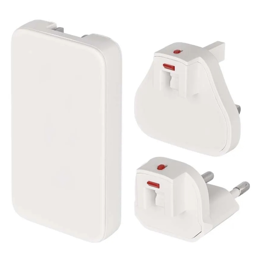 Cestovný adaptér s vymeniteľnými nástavcami USB GaN 100-250V