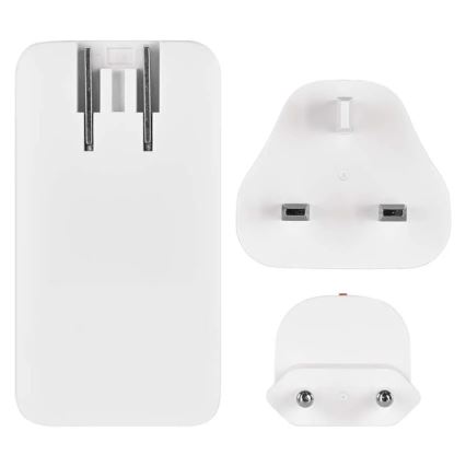 Cestovný adaptér s vymeniteľnými nástavcami USB GaN 100-250V