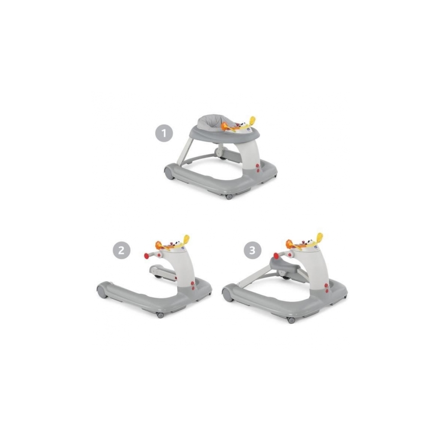 Chicco - Chodítko 1-2-3 šedá