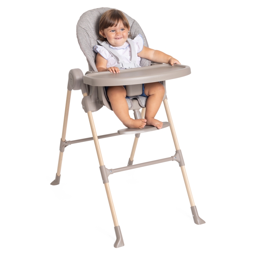 Chicco - Detská jedálenská stolička Polly Essential - šedá/hnedá