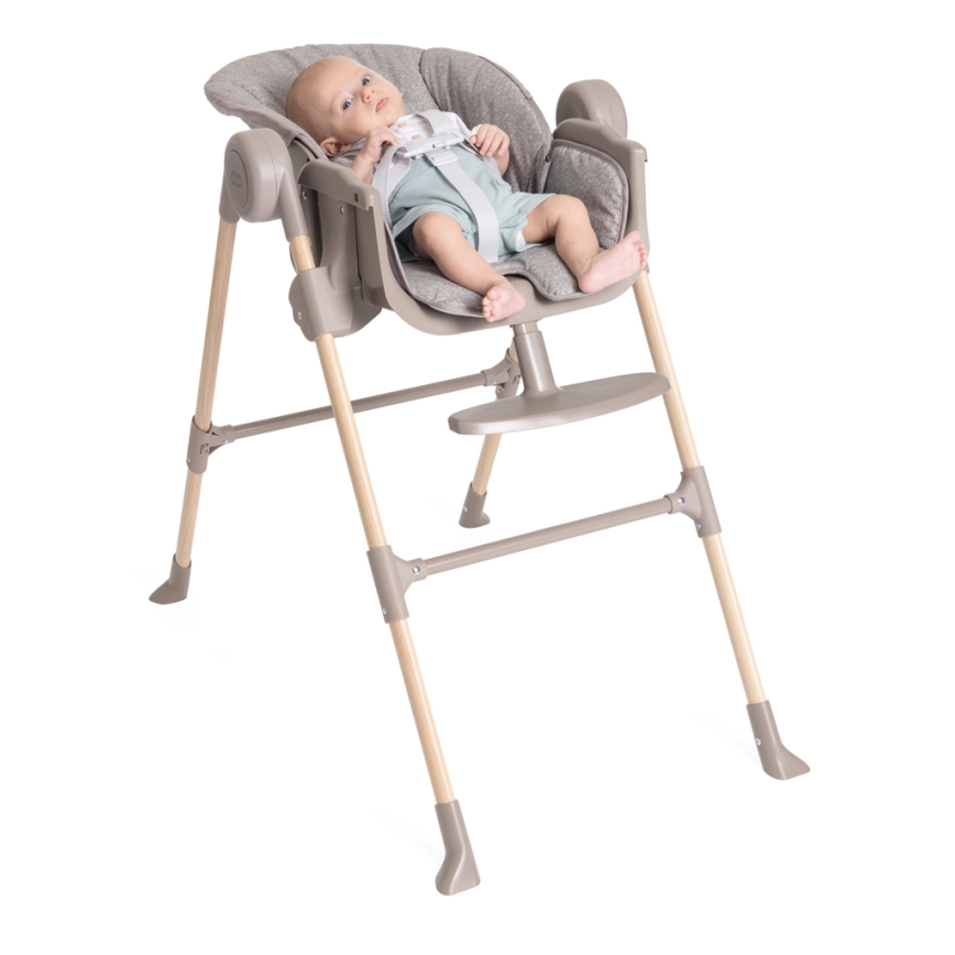 Chicco - Detská jedálenská stolička Polly Essential - šedá/hnedá