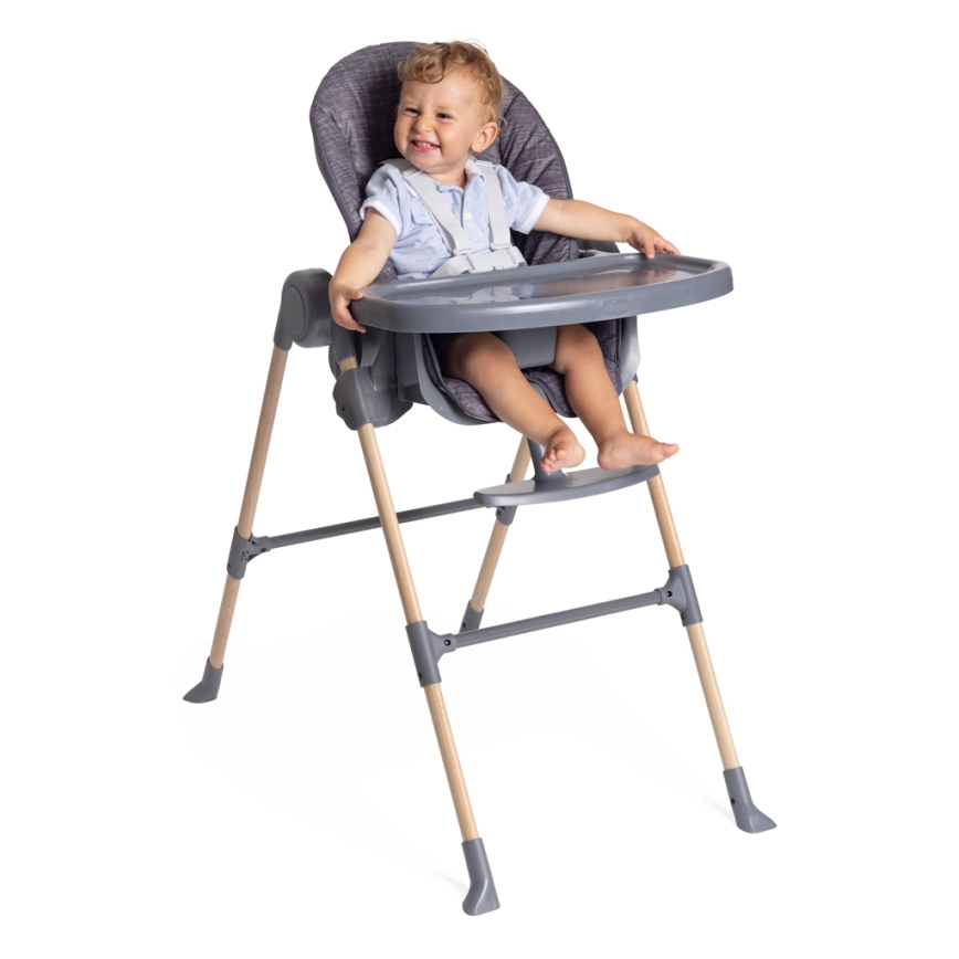 Chicco - Detská jedálenská stolička Polly Essential - šedá