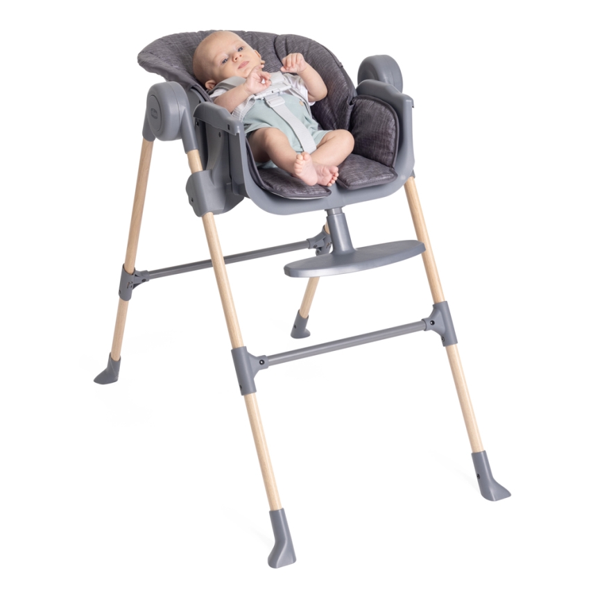 Chicco - Detská jedálenská stolička Polly Essential - šedá