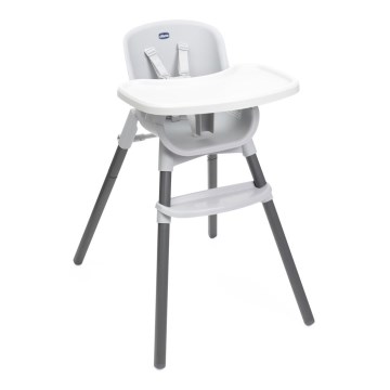 Chicco - Detská jedálenská stolička ZEST 3v1 biela/šedá