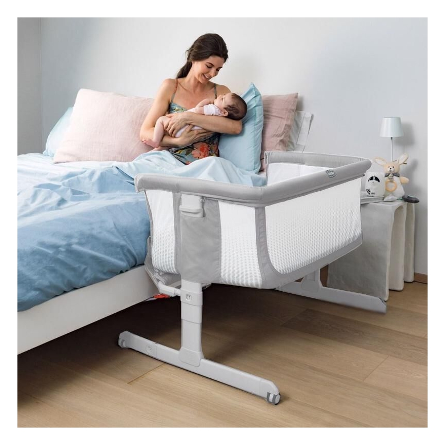 Chicco - Detská postieľka NEXT2ME AIR svetlošedá