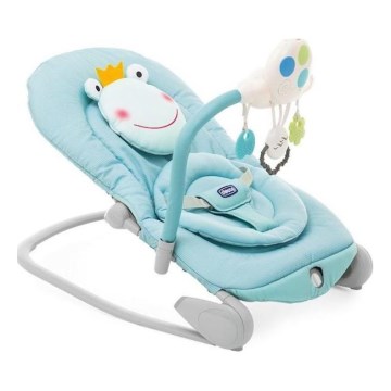Chicco - Detské vibračné ležadlo s melódiou BALLOON Froggy 2xAA + 1xLR20 modrá