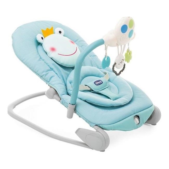 Chicco - Detské vibrujúce ležadlo s melódiou BALLOON Froggy modrá