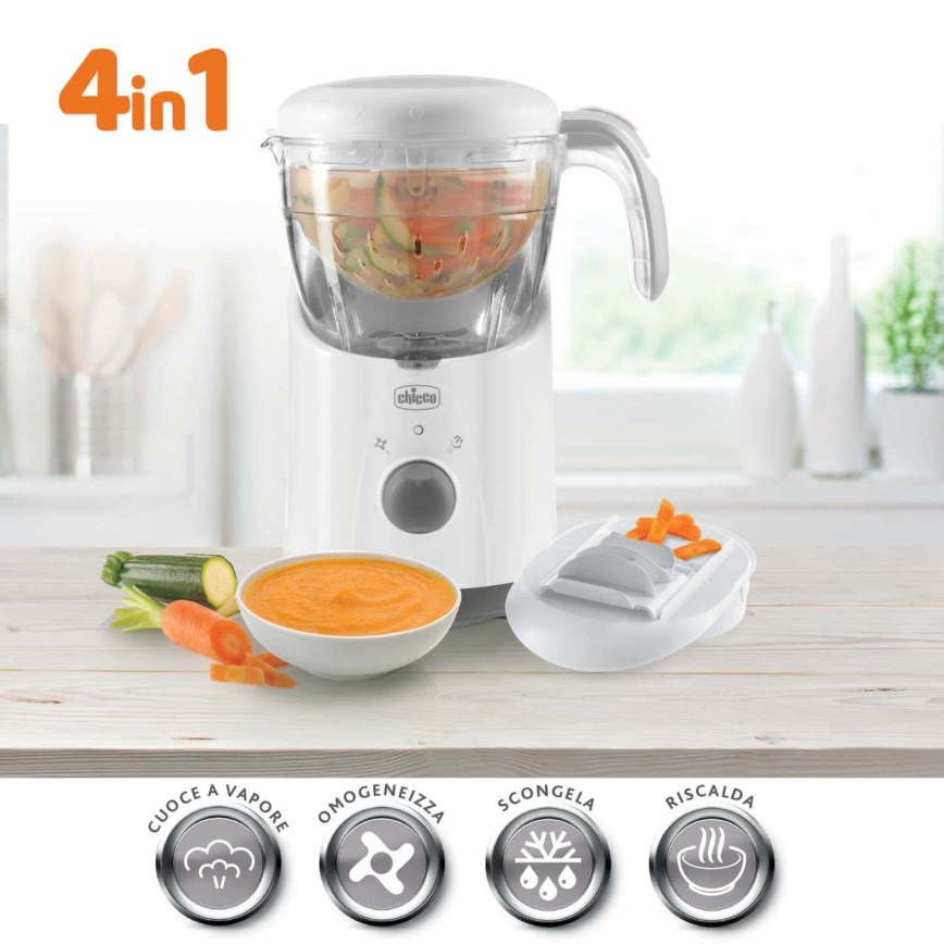 Chicco - Parný hrniec a mixér 4v1 EASY MEAL