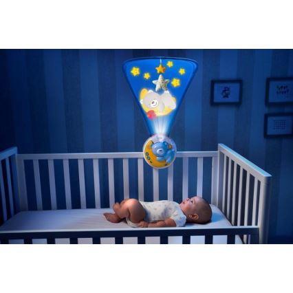Chicco - Projektor nad postieľku s melódiou 3v1 NEXT2MOON modrá