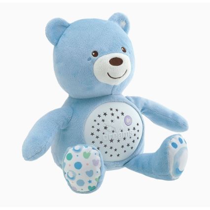 Chicco - Projektor s melódiou BABY BEAR 3xAAA modrá