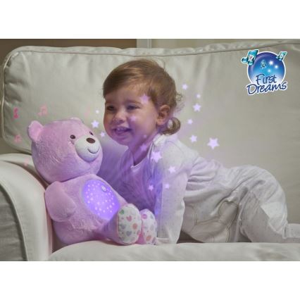 Chicco - Projektor s melódiou BABY BEAR 3xAAA ružová