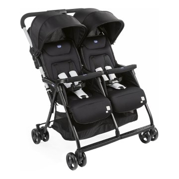 Chicco - Športový kočík pre dvojčatá OHLALA TWIN Black Night čierna