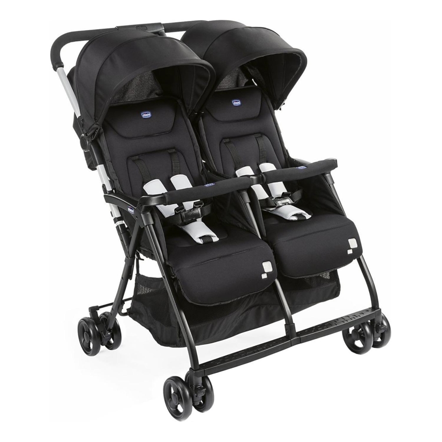 Chicco - Športový kočík pre dvojčatá OHLALA TWIN Black Night čierna
