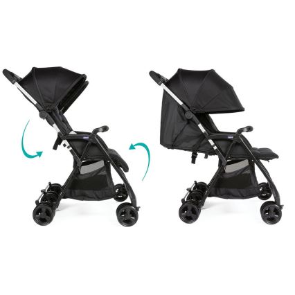 Chicco - Športový kočík pre dvojčatá OHLALA TWIN Black Night čierna