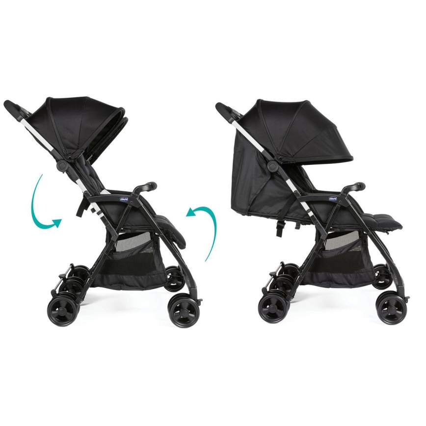 Chicco - Športový kočík pre dvojčatá OHLALA TWIN Black Night čierna