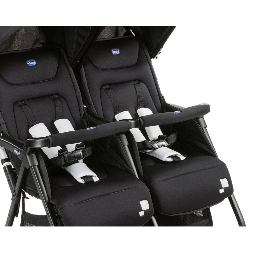 Chicco - Športový kočík pre dvojčatá OHLALA TWIN Black Night čierna