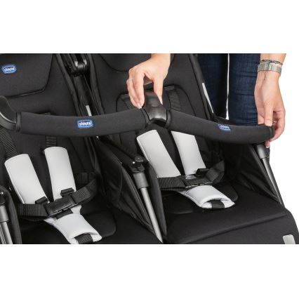 Chicco - Športový kočík pre dvojčatá OHLALA TWIN Black Night čierna