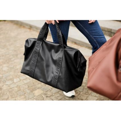 Childhome - Prebaľovacia taška MOMMY BAG LEATHER čierna