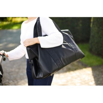 Childhome - Prebaľovacia taška MOMMY BAG LEATHER čierna