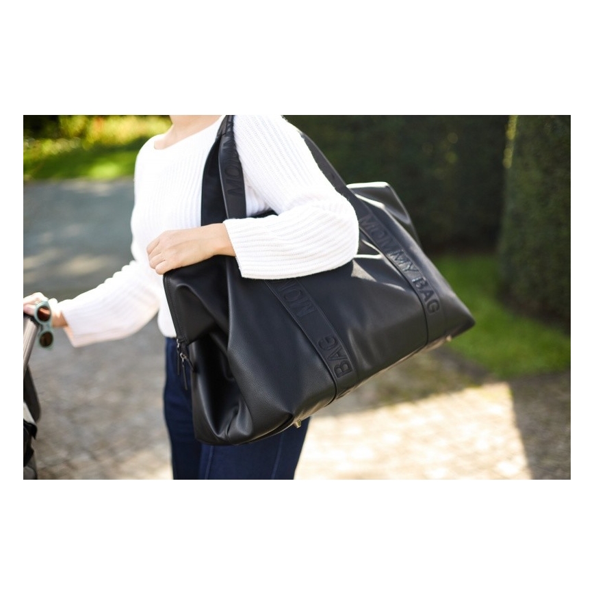 Childhome - Prebaľovacia taška MOMMY BAG LEATHER čierna