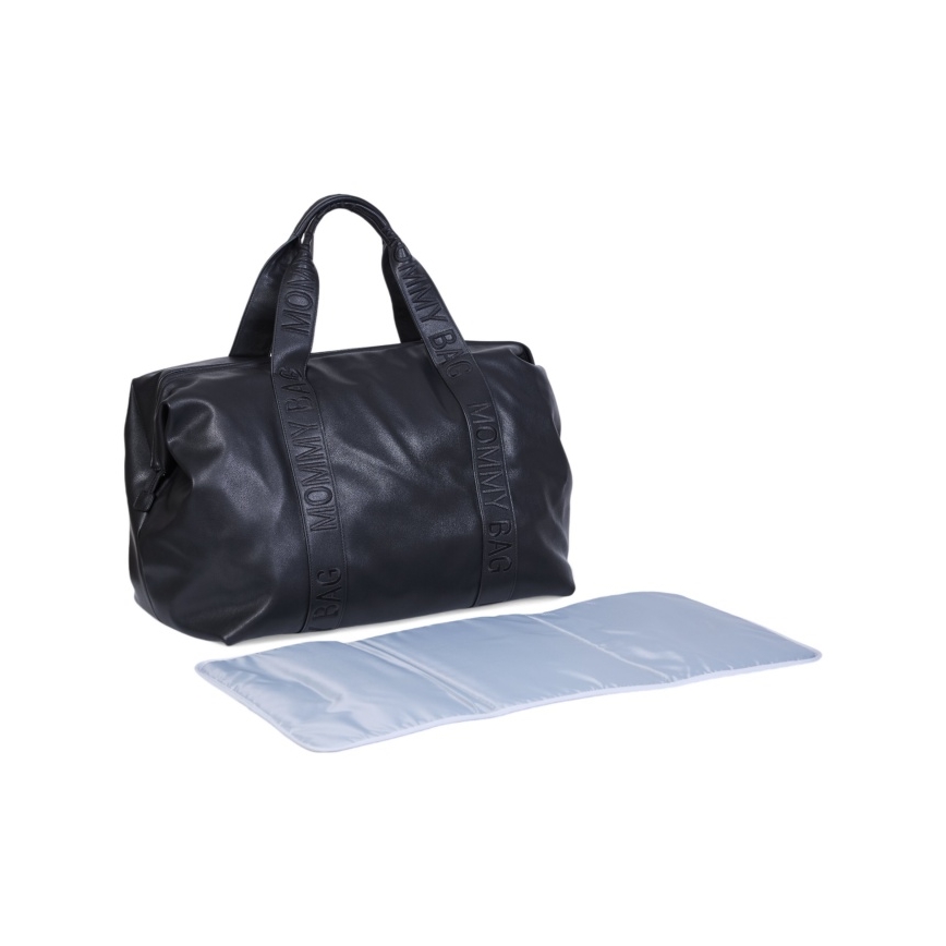 Childhome - Prebaľovacia taška MOMMY BAG LEATHER čierna