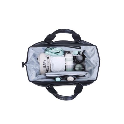 Childhome - Prebaľovacia taška MOMMY BAG LEATHER čierna