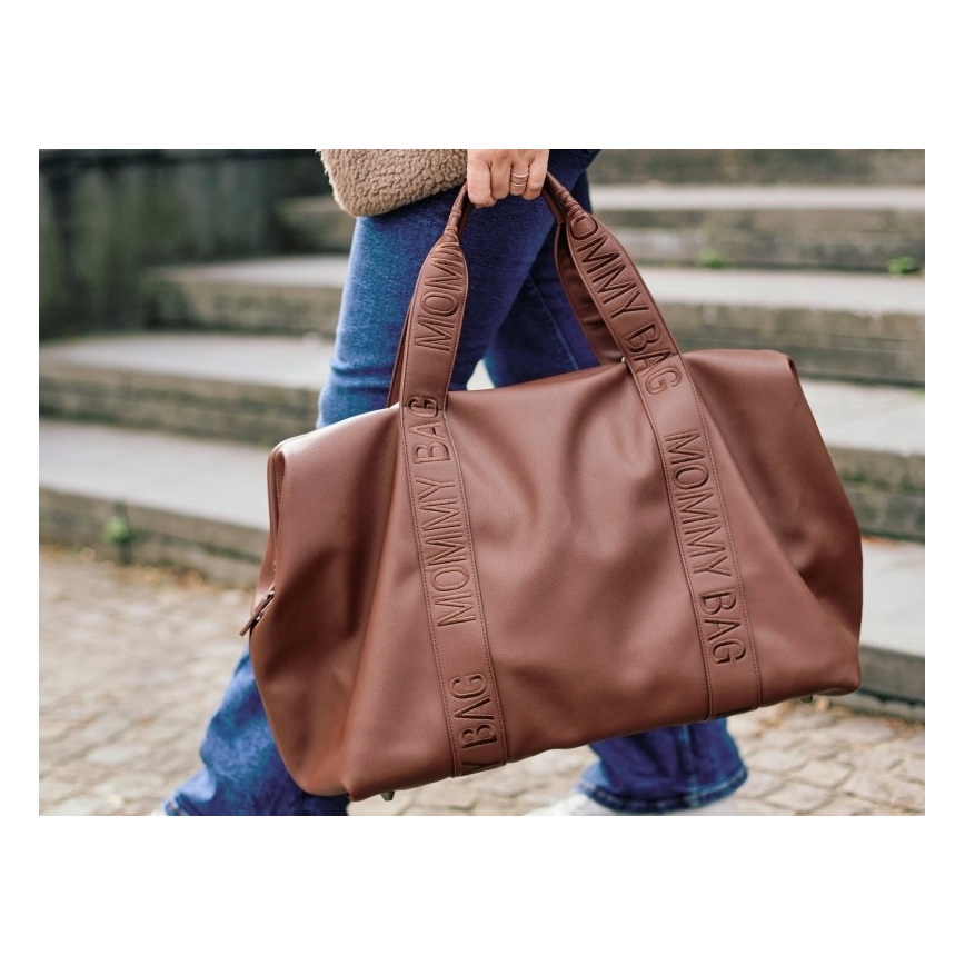 Childhome - Prebaľovacia taška MOMMY BAG LEATHER hnedá