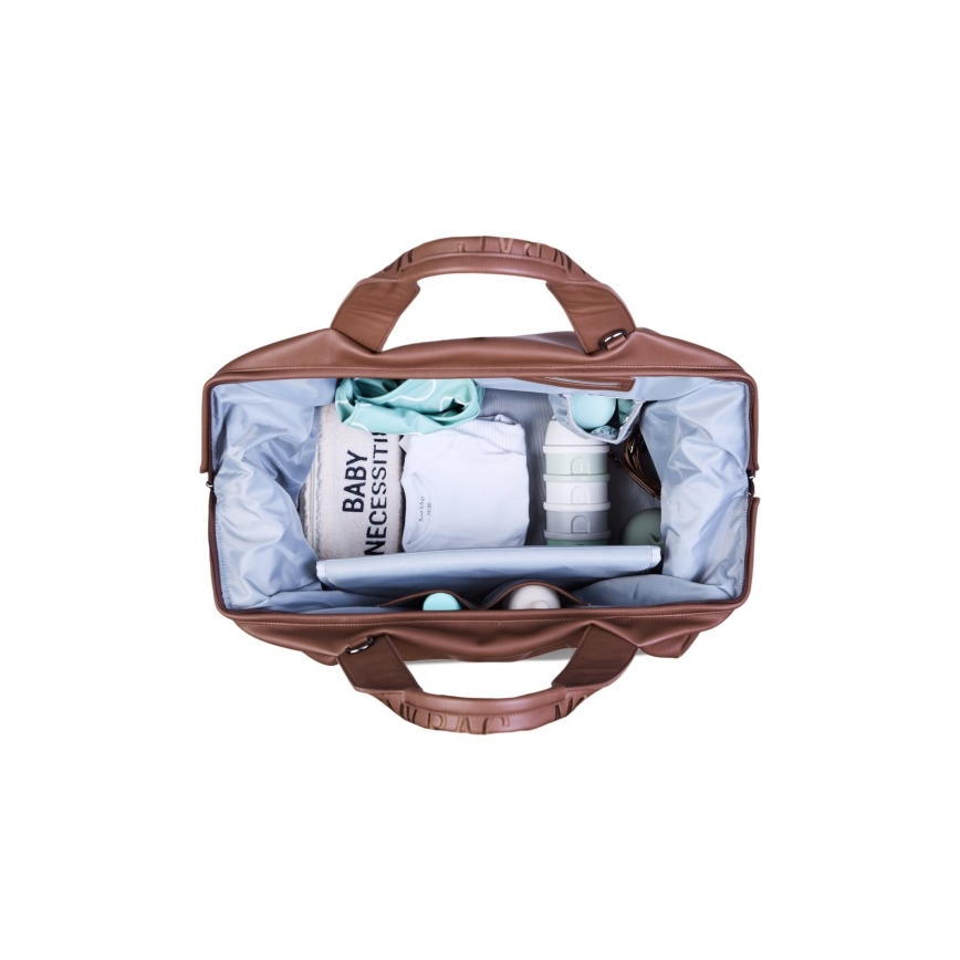 Childhome - Prebaľovacia taška MOMMY BAG LEATHER hnedá