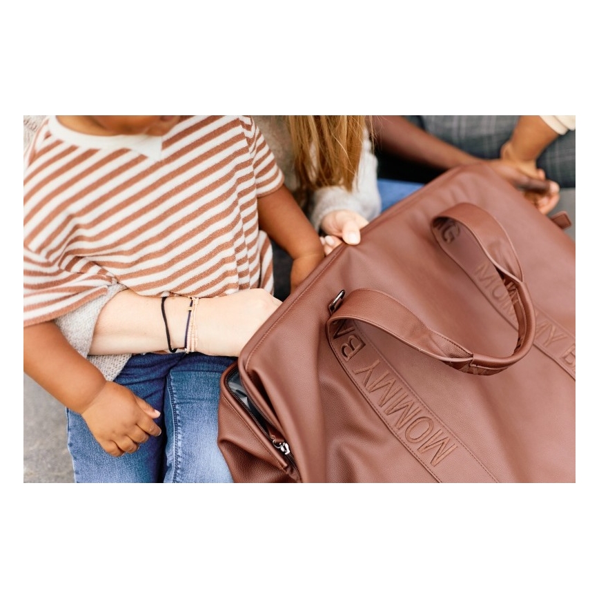 Childhome - Prebaľovacia taška MOMMY BAG LEATHER hnedá