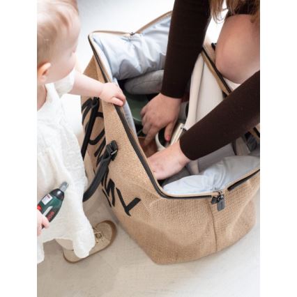 Childhome - Prebaľovacia taška MOMMY BAG RAFFIA LOOK béžová