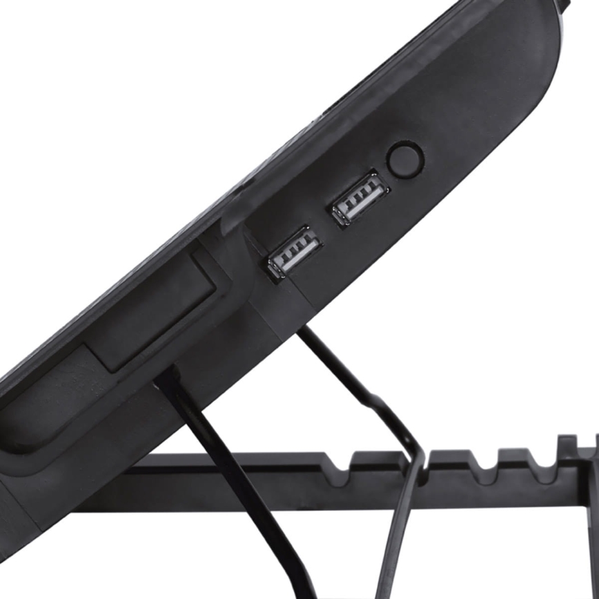 Chladiaca podložka pre notebook 1x ventilátor 2xUSB čierna