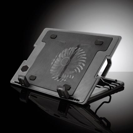 Chladiaca podložka pre notebook 1x ventilátor 2xUSB čierna