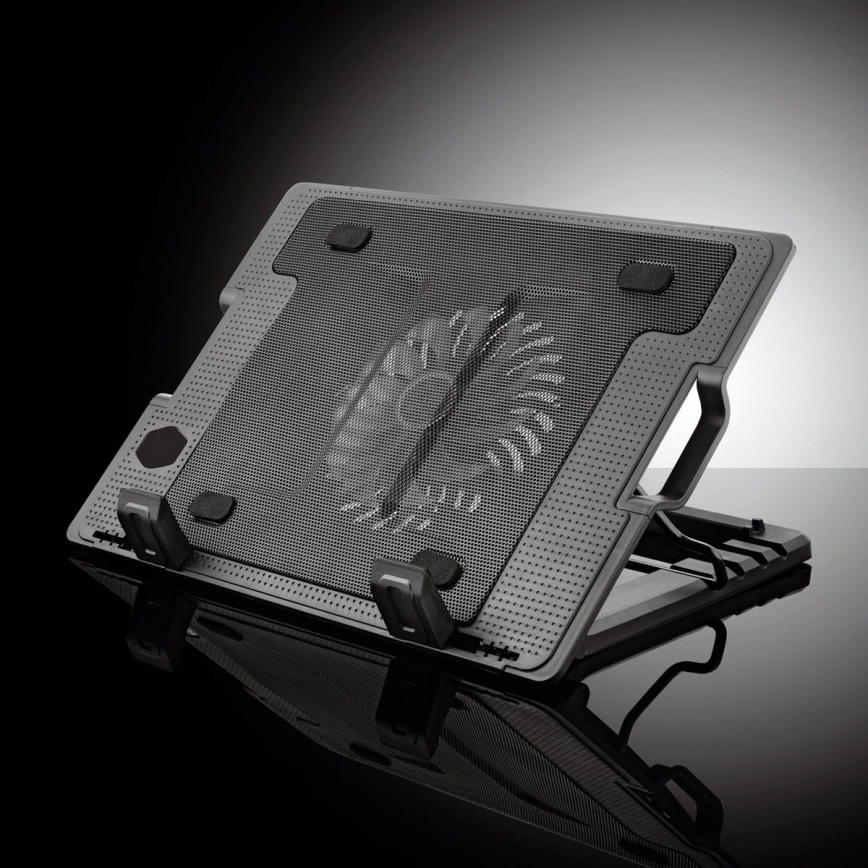 Chladiaca podložka pre notebook 1x ventilátor 2xUSB čierna