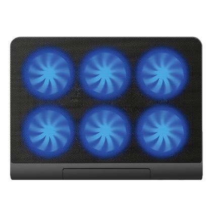 Chladiaca podložka pre notebook 6x ventilátor 2xUSB čierna