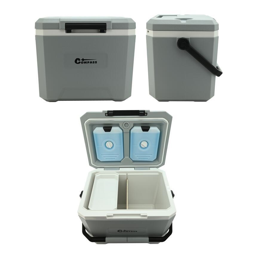 Chladiaci box s chladiacou vložkou 16 l šedý