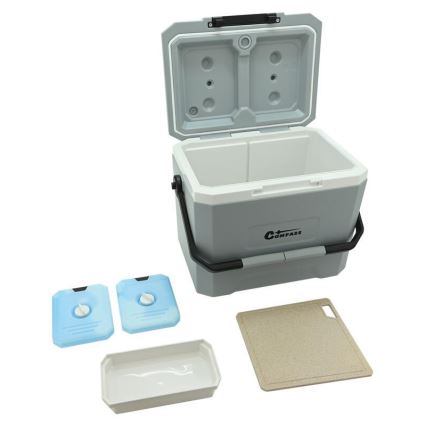 Chladiaci box s chladiacou vložkou 16 l šedý