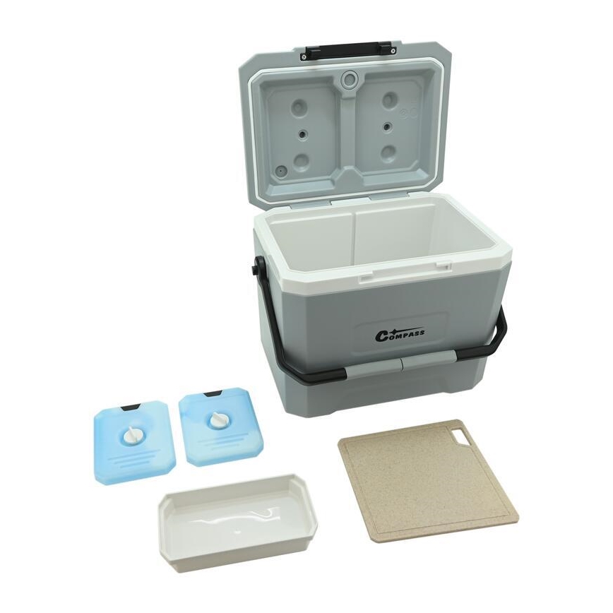 Chladiaci box s chladiacou vložkou 16 l šedý