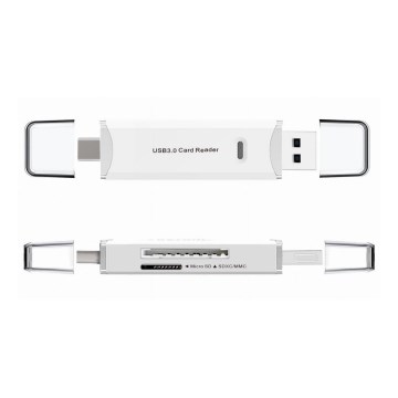 Čítačka kariet MicroSD SDXC MMC s konektorom USB-C + USB 3.0
