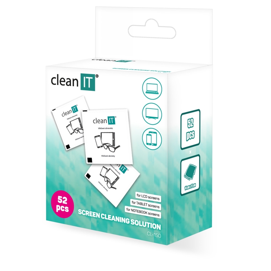 CLEAN IT CL-150 - Čistiace obrúsky mokré kusové 52 ks