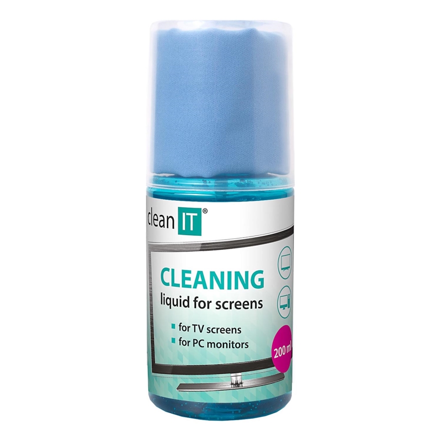 CLEAN IT CL-180 - Čistiaci roztok na obrazovky s utierkou 200 ml