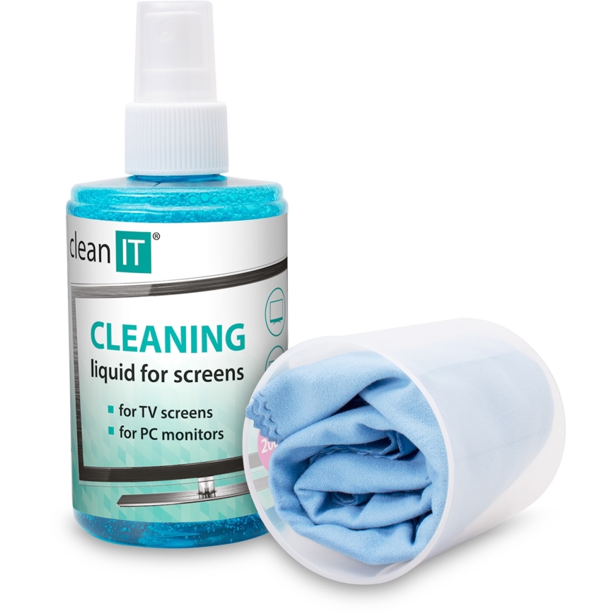 CLEAN IT CL-180 - Čistiaci roztok na obrazovky s utierkou 200 ml